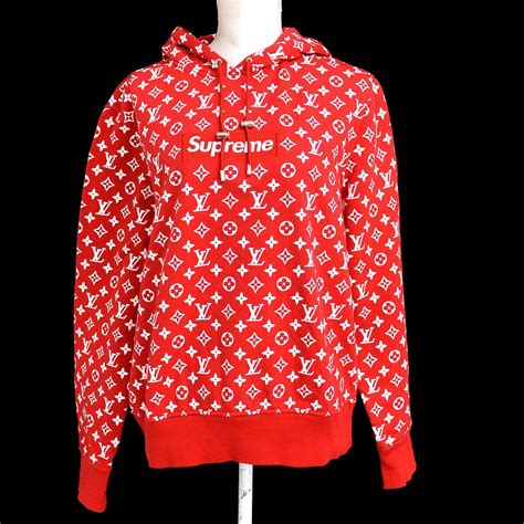 red and white lv supreme hoodie|supreme Lv hoodie retail price.